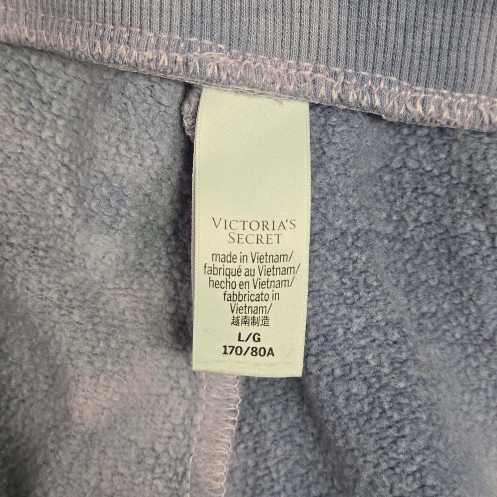 Victoria's Secret Fleece Mid Rise L Jogger Pants Blue/Pink Tie-Dye Cloud - Picture 8 of 10